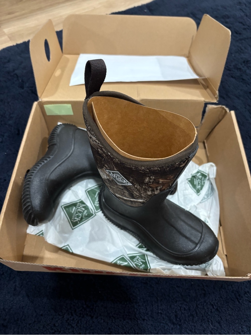 Kids Waterproof Pull-On Camo Rain Boots - Brown Camo - Picture 2 of 2